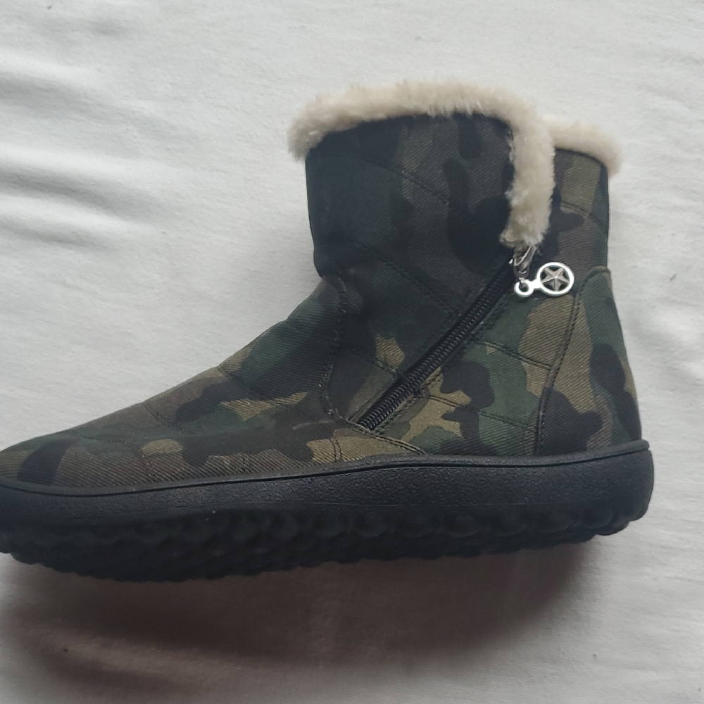 Camouflage Faux-Fur Lined Ankle Bootie - Women